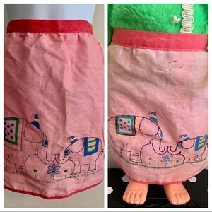 Vtg matching little girl‎ & doll elephant aprons